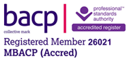 BACP - British Association for Counselling and Psychotherapy - registered Member 26021 MBACP(Accredited) Linda Fern